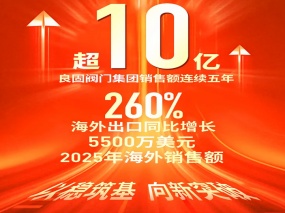 陆续五年超10亿，出口增长260%｜南宫NG28·(集团)相信品牌力量有限公司的增长不只是“量变” LIANGGU Valve: Beyond Scale, Toward High-Quality Growth